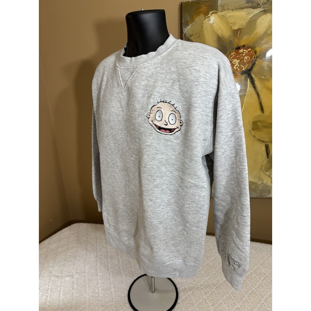 Vintage Wolf 90s Rugrats Show Tommy Pickles 2 Sided Embroidered Sweatshirt Large - Picture 8 of 16